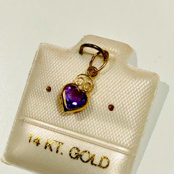 Jewelry - 14kt Gold and Amethyst Heart Pendant